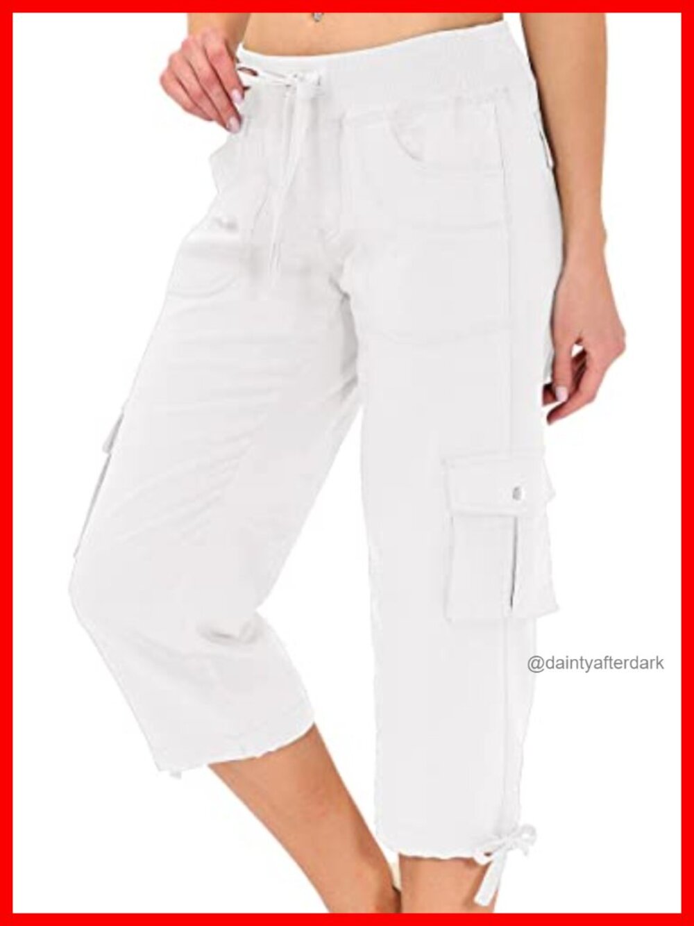Womens Capris with Pockets Loose Fit Casual Cargo Pants for Hiking Lightweight